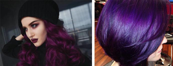 Темно-фиолетовые волосы