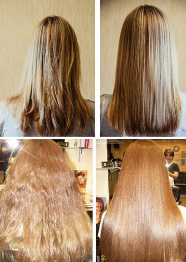 Репейное масло для волос до и после