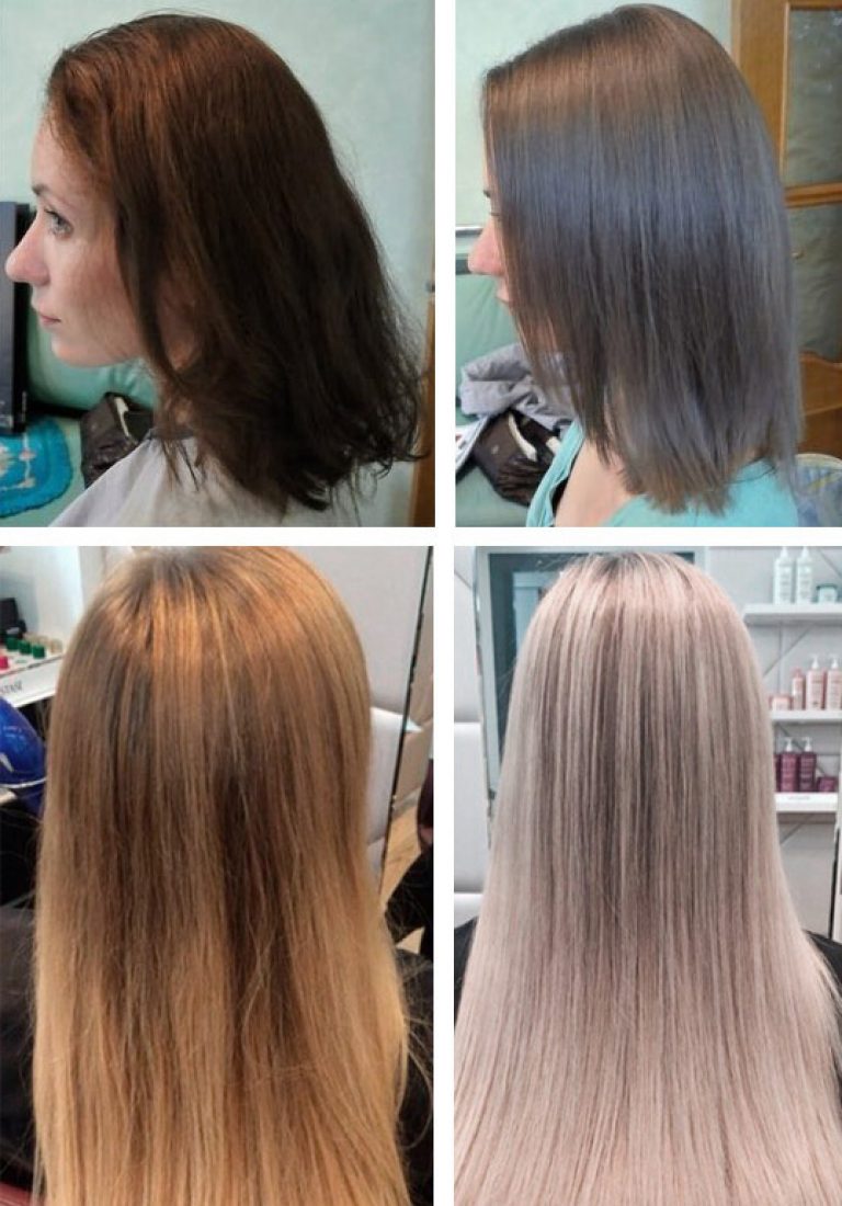 Из блонда в русый фото до и после